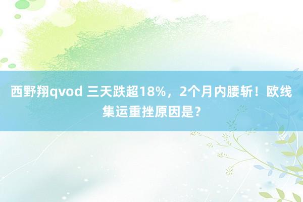 西野翔qvod 三天跌超18%，2个月内腰斩！欧线集运重挫原因是？