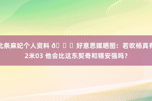 北条麻妃个人资料 👀好意思媒晒图：若吹杨真有2米03 他会比这东契奇和锡安强吗？