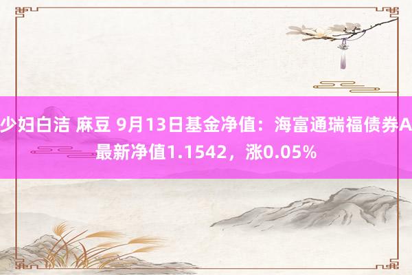 少妇白洁 麻豆 9月13日基金净值：海富通瑞福债券A最新净值1.1542，涨0.05%