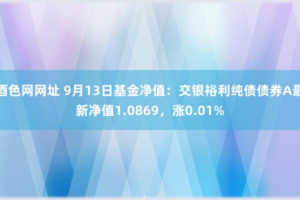 酒色网网址 9月13日基金净值：交银裕利纯债债券A最新净值1.0869，涨0.01%