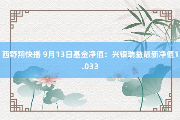 西野翔快播 9月13日基金净值：兴银瑞益最新净值1.033