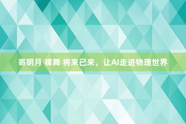 寄明月 裸舞 将来已来，让AI走进物理世界