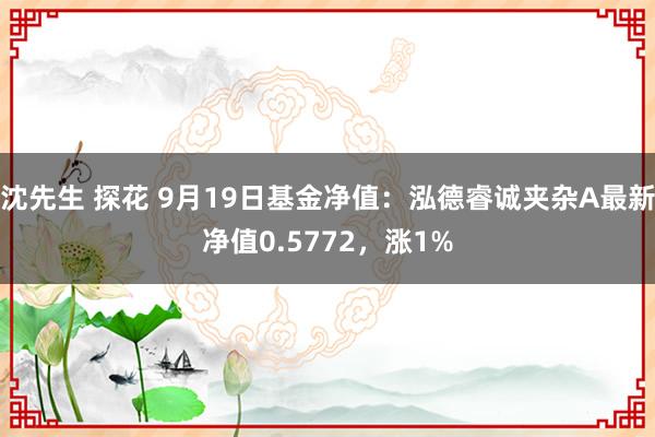 沈先生 探花 9月19日基金净值：泓德睿诚夹杂A最新净值0.5772，涨1%