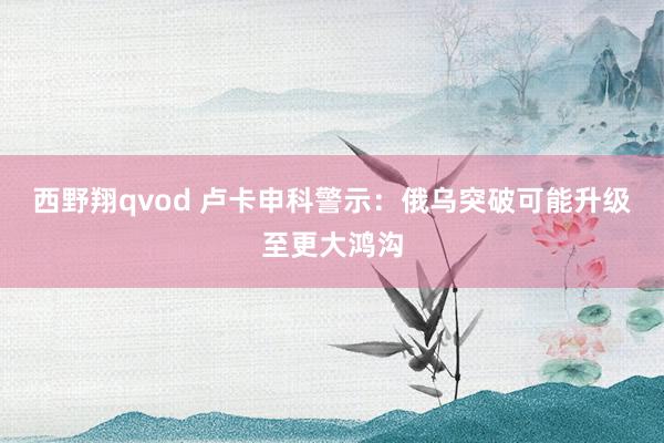 西野翔qvod 卢卡申科警示：俄乌突破可能升级至更大鸿沟