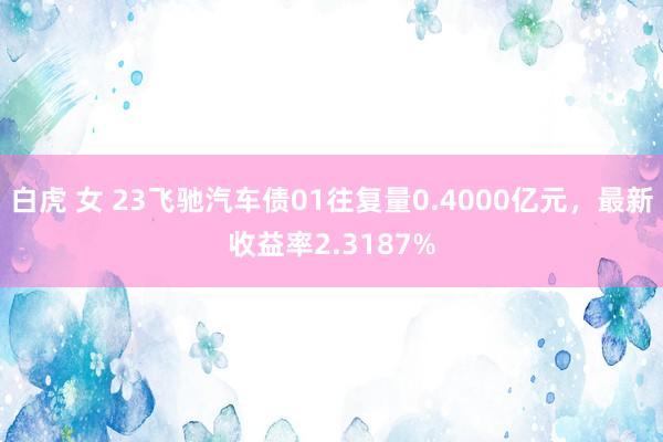 白虎 女 23飞驰汽车债01往复量0.4000亿元，最新收益率2.3187%