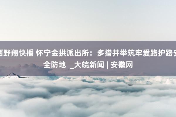 西野翔快播 怀宁金拱派出所：多措并举筑牢爱路护路安全防地  _大皖新闻 | 安徽网