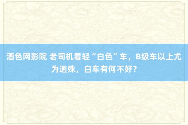 酒色网影院 老司机看轻“白色”车，B级车以上尤为迥殊，白车有何不好？