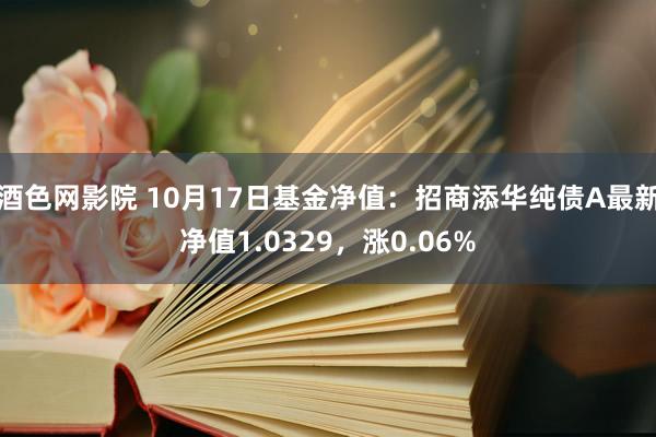 酒色网影院 10月17日基金净值：招商添华纯债A最新净值1.0329，涨0.06%