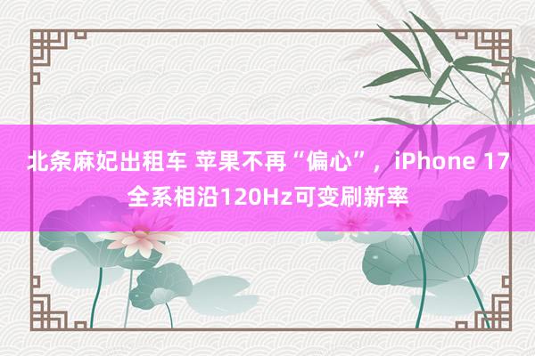 北条麻妃出租车 苹果不再“偏心”，iPhone 17全系相沿120Hz可变刷新率