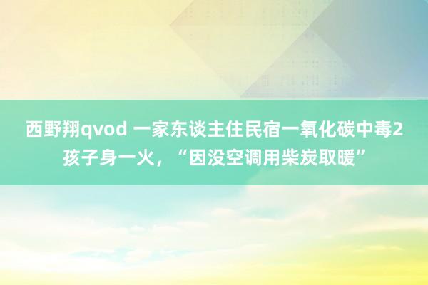 西野翔qvod 一家东谈主住民宿一氧化碳中毒2孩子身一火，“因没空调用柴炭取暖”