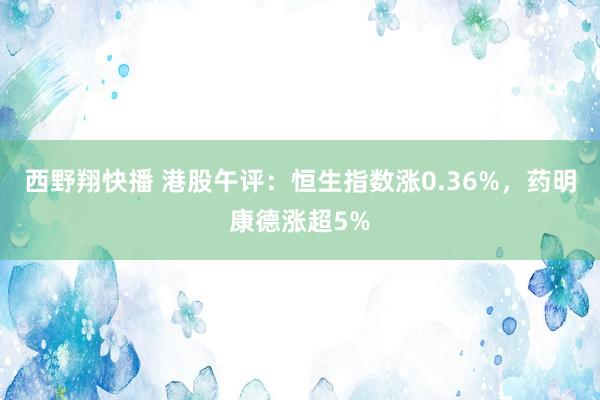 西野翔快播 港股午评：恒生指数涨0.36%，药明康德涨超5%