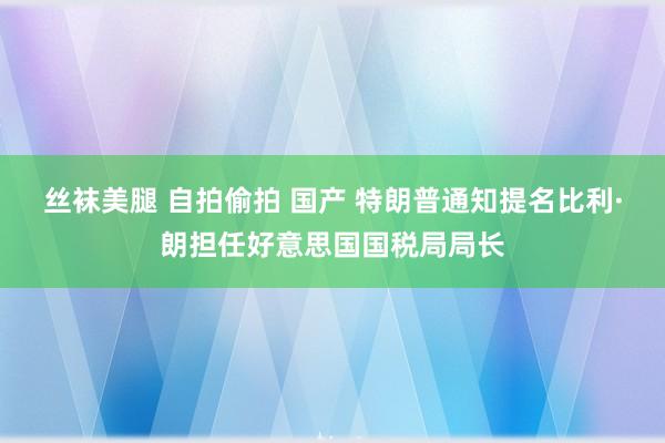 丝袜美腿 自拍偷拍 国产 特朗普通知提名比利·朗担任好意思国国税局局长