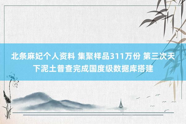 北条麻妃个人资料 集聚样品311万份 第三次天下泥土普查完成国度级数据库搭建