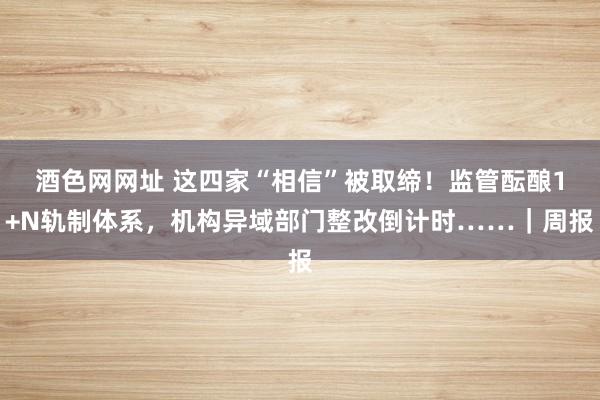 酒色网网址 这四家“相信”被取缔！监管酝酿1+N轨制体系，机构异域部门整改倒计时……｜周报