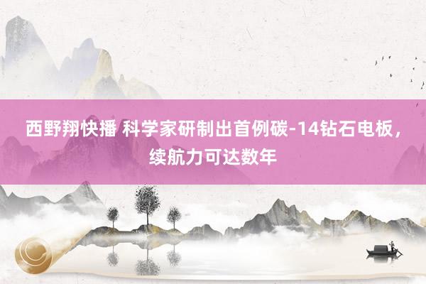 西野翔快播 科学家研制出首例碳-14钻石电板，续航力可达数年