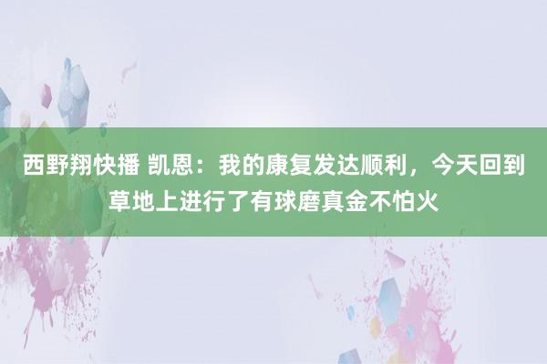 西野翔快播 凯恩：我的康复发达顺利，今天回到草地上进行了有球磨真金不怕火