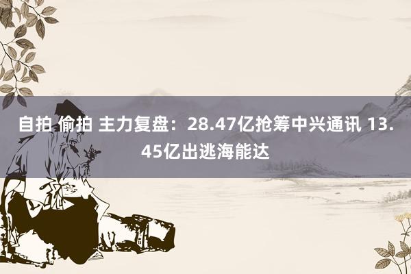 自拍 偷拍 主力复盘：28.47亿抢筹中兴通讯 13.45亿出逃海能达