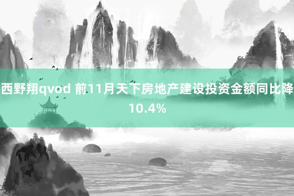 西野翔qvod 前11月天下房地产建设投资金额同比降10.4%