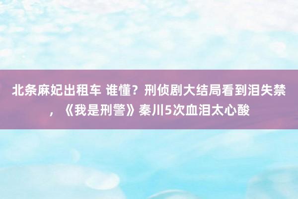 北条麻妃出租车 谁懂？刑侦剧大结局看到泪失禁，《我是刑警》秦川5次血泪太心酸