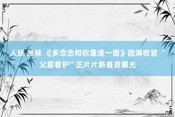 人妖 丝袜 《多念念和你重逢一面》圆满收官 “父爱看护”正片片断善良曝光