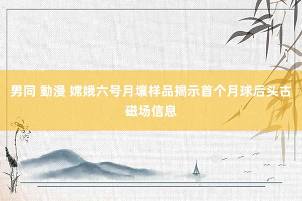 男同 動漫 嫦娥六号月壤样品揭示首个月球后头古磁场信息