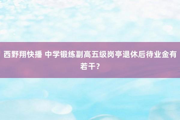 西野翔快播 中学锻练副高五级岗亭退休后待业金有若干？