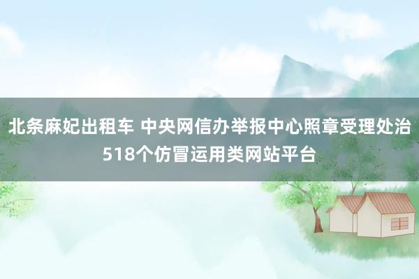 北条麻妃出租车 中央网信办举报中心照章受理处治518个仿冒运用类网站平台