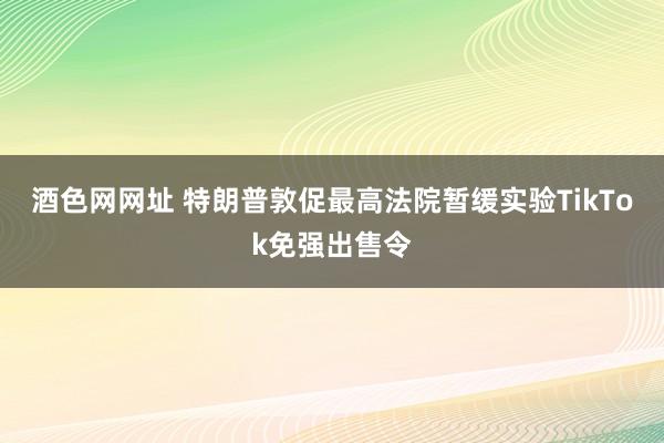 酒色网网址 特朗普敦促最高法院暂缓实验TikTok免强出售令