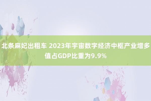 北条麻妃出租车 2023年宇宙数字经济中枢产业增多值占GDP比重为9.9%