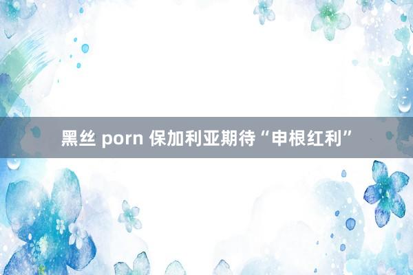 黑丝 porn 保加利亚期待“申根红利”