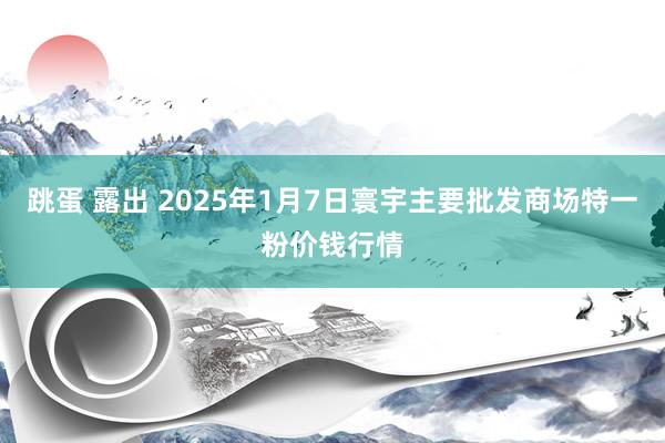 跳蛋 露出 2025年1月7日寰宇主要批发商场特一粉价钱行情