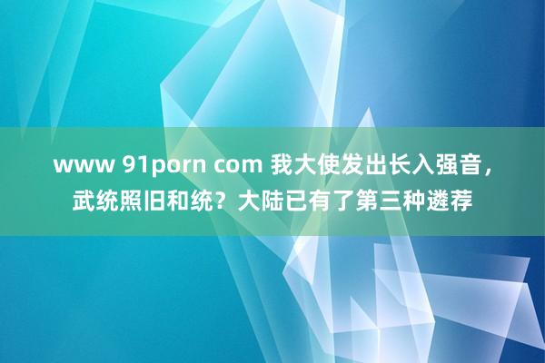 www 91porn com 我大使发出长入强音，武统照旧和统？大陆已有了第三种遴荐