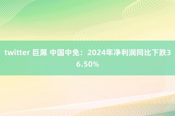 twitter 巨屌 中国中免：2024年净利润同比下跌36.50%