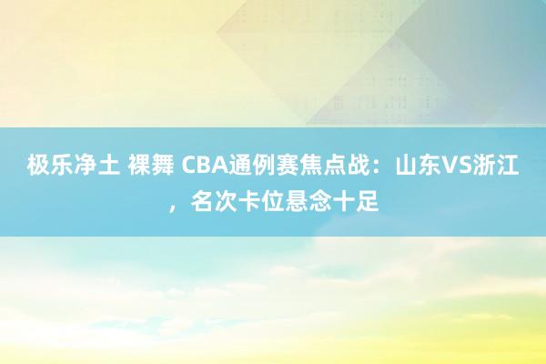 极乐净土 裸舞 CBA通例赛焦点战：山东VS浙江，名次卡位悬念十足